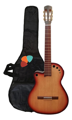 Guitarra Electrocriolla Nacional Con Eq 5bandas + Funda