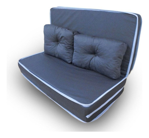 Puf doble 3 en 1 Fa Maringá Comfort, 128 x 60 x 10 cm, color azul