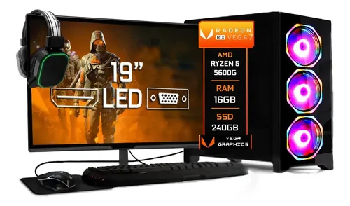 Computador De Mesa Fácil Computadores Gabinete Gamer Black 240 Gb