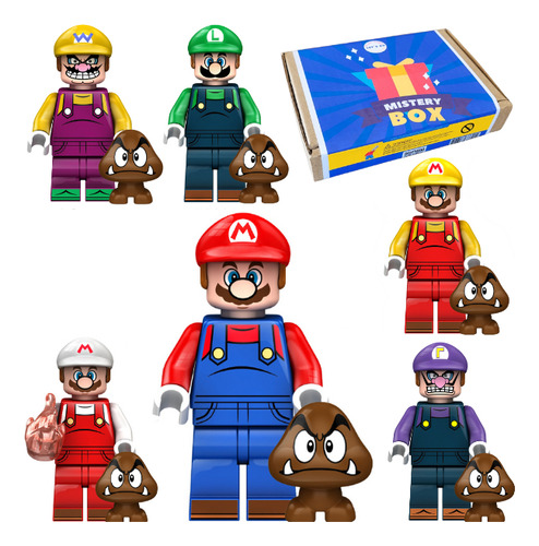 Mario Bros Filme Jogo Desenho Kit 6 Bonecos Blocos Let´sgo