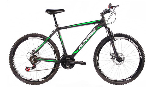 Mountain bike Alfameq Zahav aro 26 21" 21v freios de disco mecânico cor preto/verde