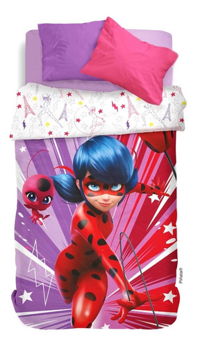 Acolchado 1½ Plaza Infantil Lady Bug Miraculous Orig Piñata