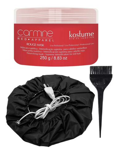 Mascara Intensificadora Carmine Kostume + Gorro Elec+ Pincel