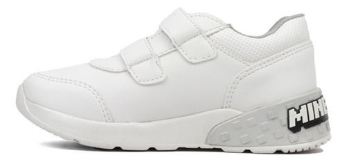 Tenis Niño Cómodo Minecraft Creeper Pixels Mi4090 Blanco