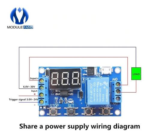 Imagen 3 de 6 de Modulo Timer Relay Rele Temporizador De 0-999 Minutos 6-30v