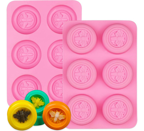 Molde Silicona 6 Cavidades Abejas - Repostería Jabones Velas Color Sorpresa