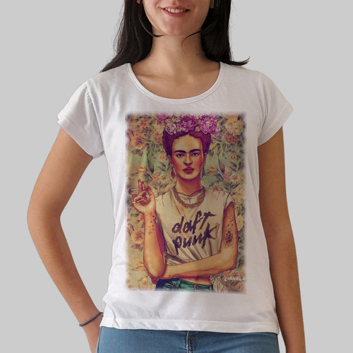 Remera Frida Kahlo Ciraolo Mujer Manga Corta Purple Chick