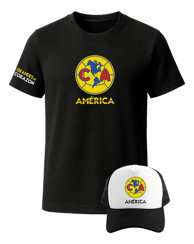 Pack Playera Y Gorra Con Diseño Águilas Club América