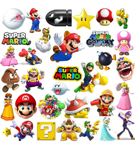 Stickers Super Mario Bros Pack De 20 Stickers Surtidos
