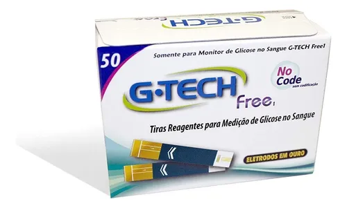 comprar 50 Tiras De Teste Glicemia P\u002F G-tech Free E Free Smart