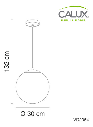 Lámpara Colgante Para Techo 30cm Ø Vd2054 Calux, Color Ámbar
