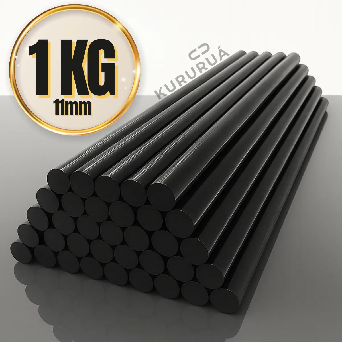 1kg Cola Quente Bastão Refil Grosso 11mm Martelinho De Ouro Preto Artesanato Eva Alta Fixação Papelaria Marca Kururuá