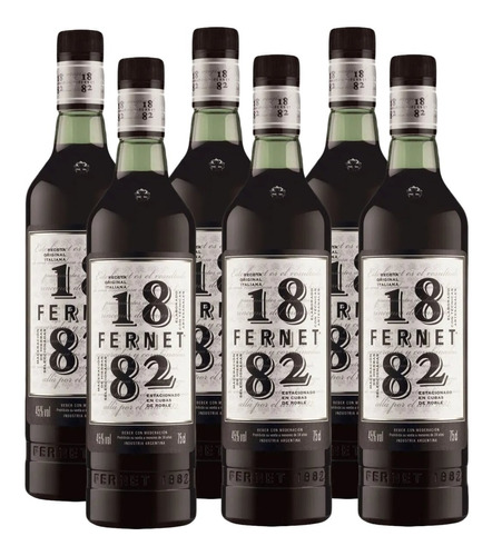 Fernet 1882 750ml Caja X6 6 Botellas Pack Bebidas 01almacen