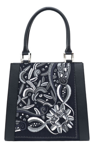 Bolsa Yaab Pineda Covalin Diseño Quetzalcóatl Uva/fucsia Seda