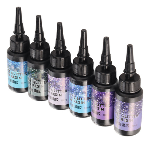 Resina Uv, 6 Piezas De Color, 10 Ml Cada Una, En Forma De Bo