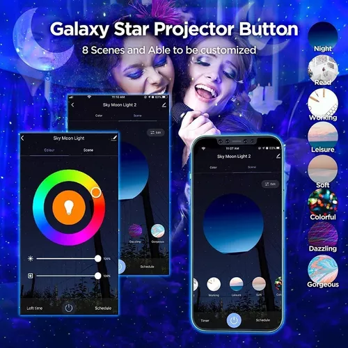 Proyector de estrellas, proyector inteligente de galaxia, funciona con  Alexa Google Assistant, aplicación de teléfono de 16 millones de colores