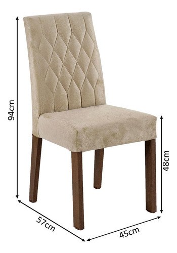 Mesa De Comedor Con Mesa Y 4 Sillas Harper Madesa Mc Color Marrón/Crema Diseño de la tela de las sillas Liso
