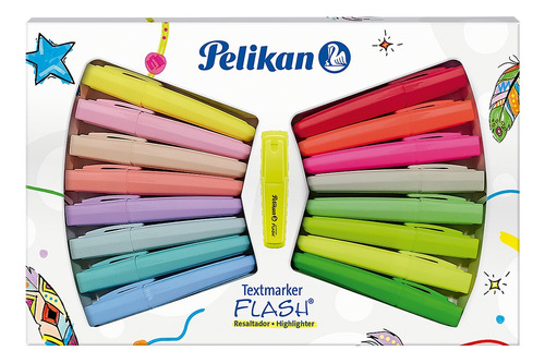 Imagen 2 de 2 de Set Resaltadores Pelikan Buho - 16 (10 Pastel + 6 Neón)