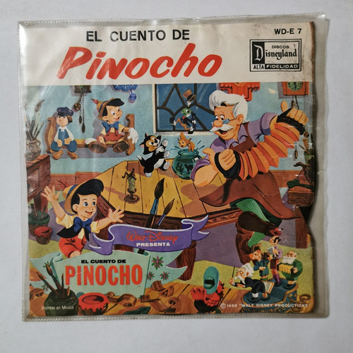 Disco 45 Rpm: Pinocho- El Cuento De Disney