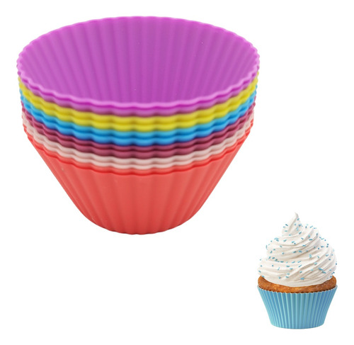 Forminhas De Silicone Cupcake 12 Unid Forma Mini Bolo Muffin