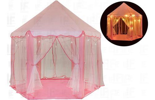 Toca Barraca Infantil Cabana Tenda Princesas C Luzes Led 