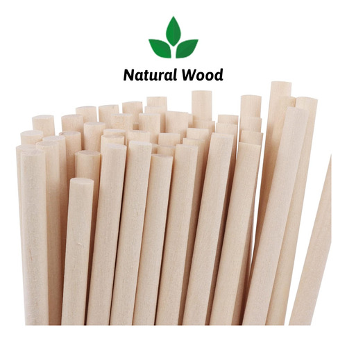 Paquete De 50 Varillas De Madera Sin Terminar Manuali...