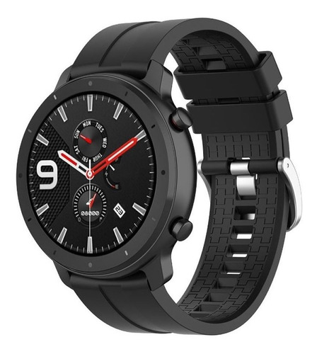 Pulseira Silicone Clássica Para Samsung Galaxy Watch 3 45mm Cor Preto