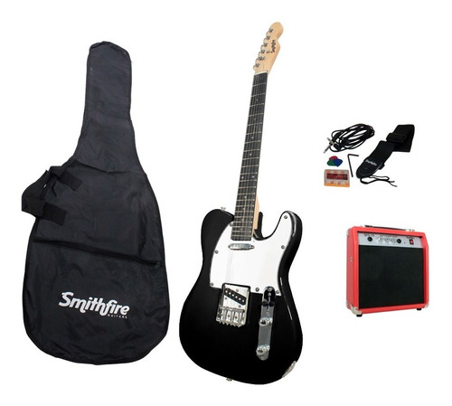 Guitarra Eléctrica Smithfire Telecaster Tel110 Pack Negra