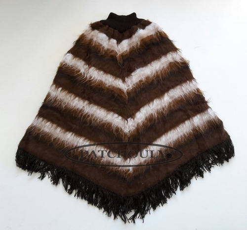 Imagen 5 de 6 de Poncho Lana Alpaca Cardada Pullover Abrigado Artesanal