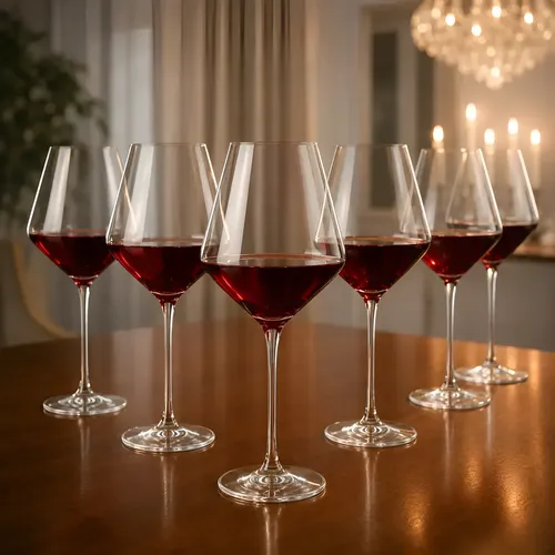 Jogo 6 Taças De Vinho Tinto Branco Cristal Titanium 450ml