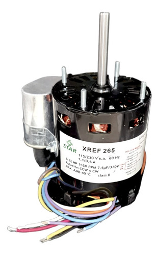 Motor 1/12 Con Capacitor Reversible Refrigeracion 1550 Rpm