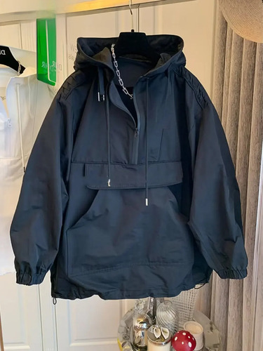 Chaqueta Impermeable A Prueba De Viento Con Capucha Y Forro