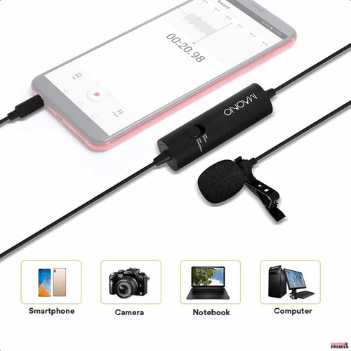 Microfono Lavalier Condenser Camara Celular Pc Tablet Maono