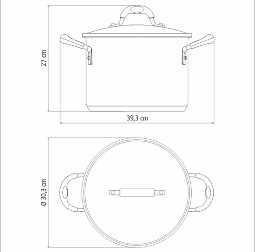 Olla Alta Tramontina Astro 28 Cm, 11,4l Color Acero inox