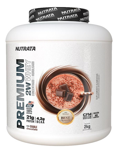 Premium Whey 2kg Concentrado Hidrolisado - Nutrata Chocolate