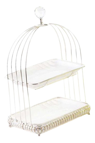 Elegante Soporte Para Tartas En Forma De Jaula De 2 Capas