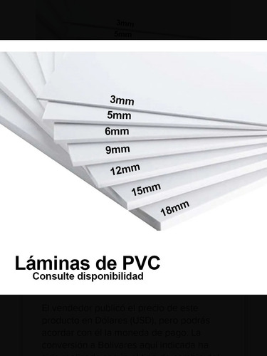 Láminas De Pvc Espesores 3.3, 4.5, 12, 15mm