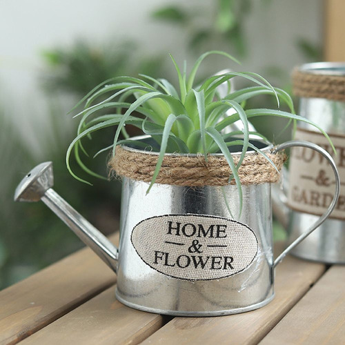 Jarrones Para Regadera Con Forma De Cubo De Flores, Hierro F