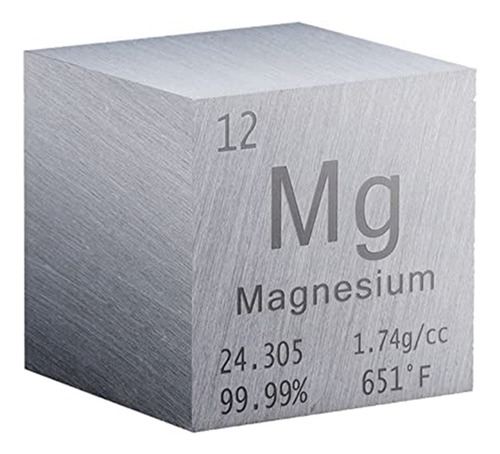 Cubo De Magnesio De 1 Pulgada De Metal, Alta Densidad Elemen