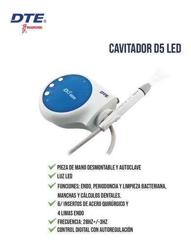 Cavitador D5 Con Led + Presurizador De Agua Dte Woodpecker