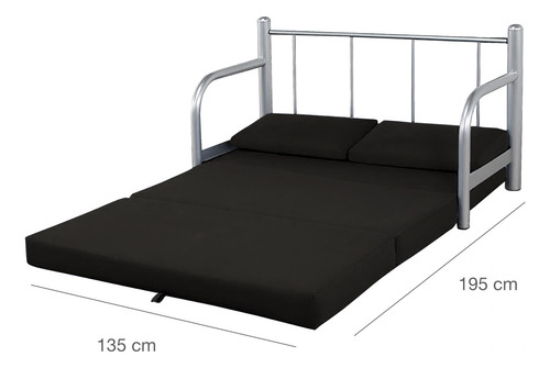 Sofá Cama Matrimonial Camas Lamas Negro Liso