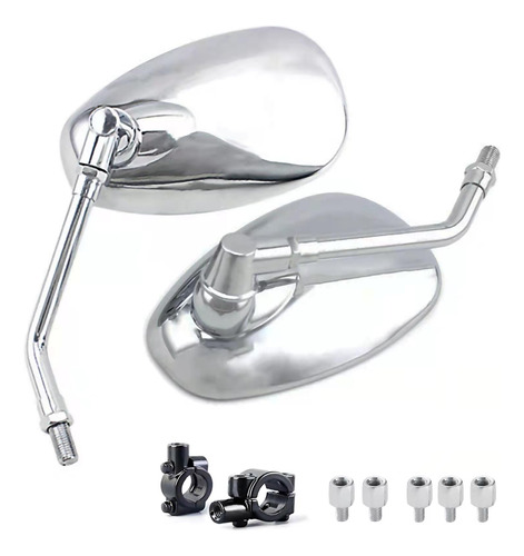 Chrome Motocicleta Rear View Side Mirrors  B09pncdd7k_180424