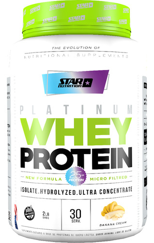 Platinum Whey Protein Star Nutrition 2lb Sabor Banana cream