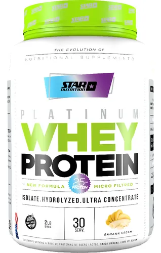 comprar Premium Whey Protein 2 Lb Star Nutrition Proteína Concentrada Sabor Banana Cream