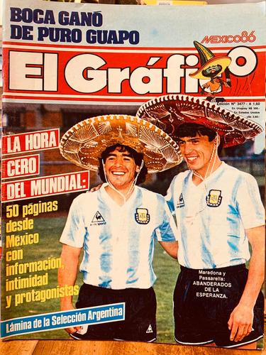 Mundial 86', El Gráfico (7 Revistas), Maradona, Campeones. (Usado)
