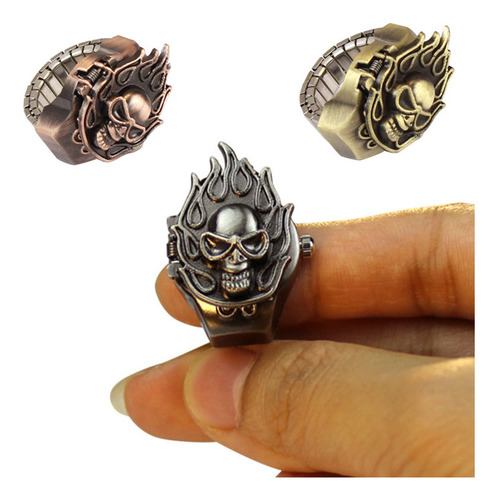 Reloj Personalizado Con Anillo Skull Flame