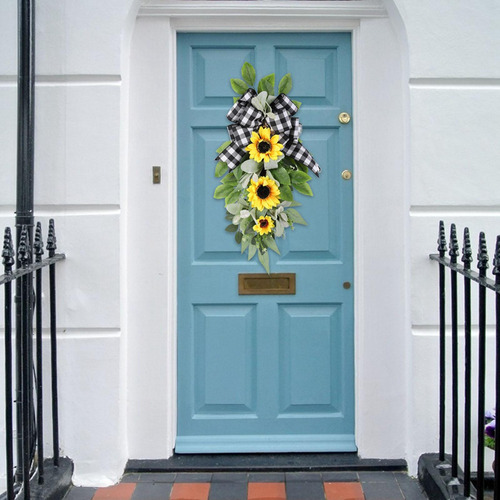 Swag De Girasol Para Puerta Principal, Corona De Girasol De