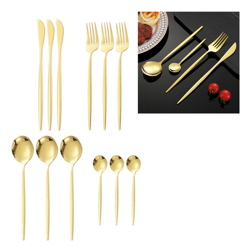 Navidad Juego De Vajilla, 12 Piezas, Cucharas, Cuchillos Y
