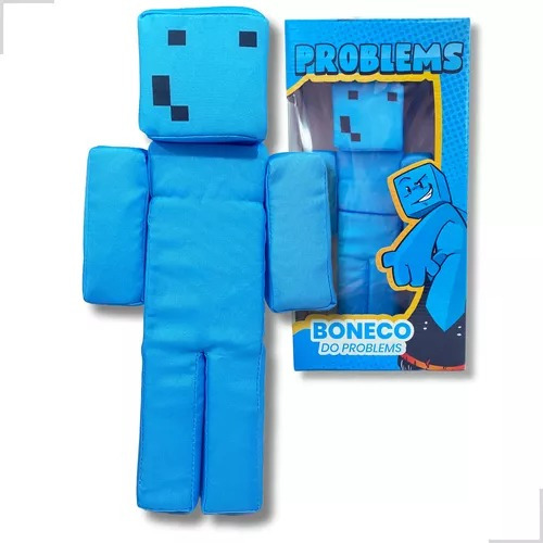 Boneco Minecraft Problems Youtuber Skin Pelúcia 33cm