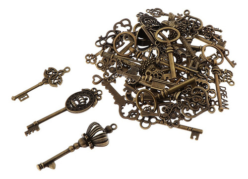 [ 46 Piezas De Bronce Antiguo Esqueleto Encantos Clave